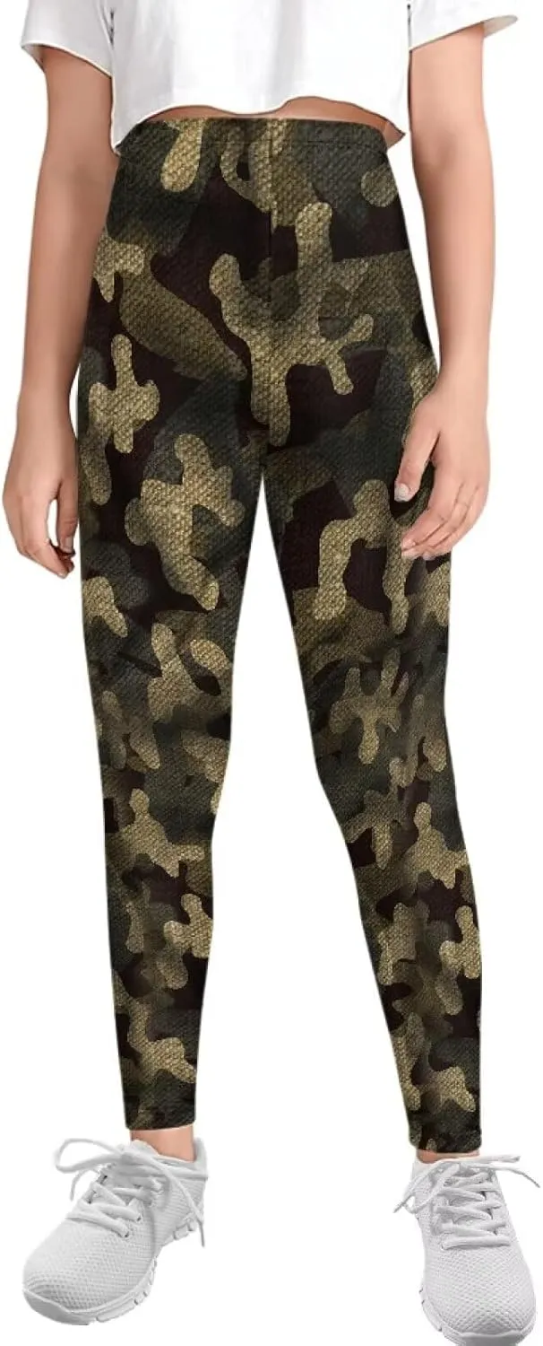 Wanyint Novelty Girls' Yoga Leggings Pants Full Length Athletic Trousers High Waist Tummy Control