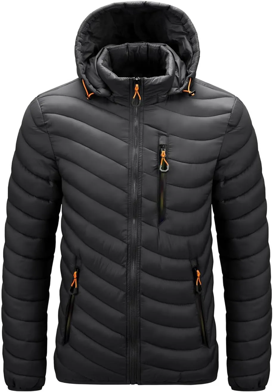 Warm Jacket Men Windbreaker Spring Autumn Hooded Parkas Fashion Casual Lightweight Cotton Padded Coat