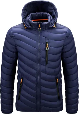 Warm Jacket Men Windbreaker Spring Autumn Hooded Parkas Fashion Casual Lightweight Cotton Padded Coat