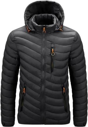 Warm Jacket Men Windbreaker Spring Autumn Hooded Parkas Fashion Casual Lightweight Cotton Padded Coat