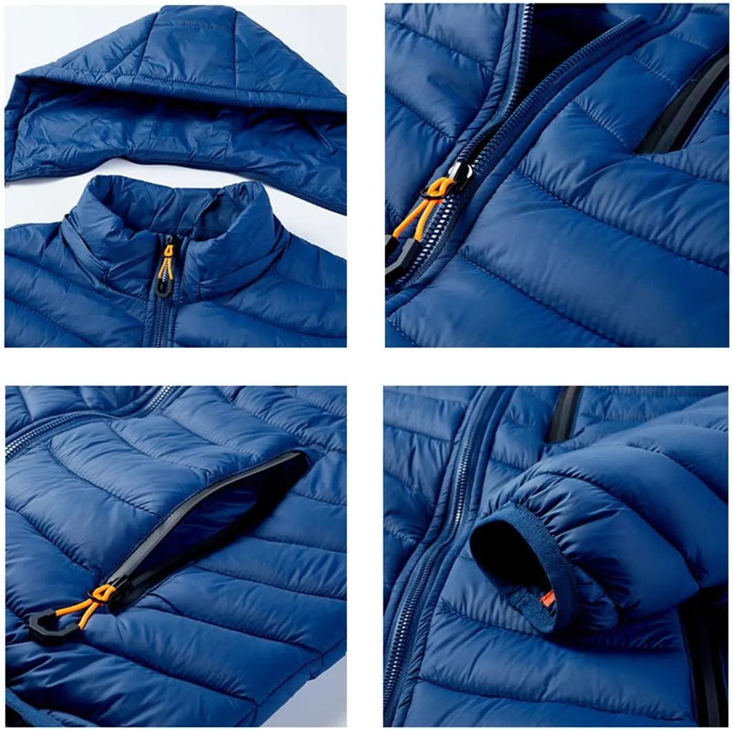 Warm Jacket Men Windbreaker Spring Autumn Hooded Parkas Fashion Casual Lightweight Cotton Padded Coat