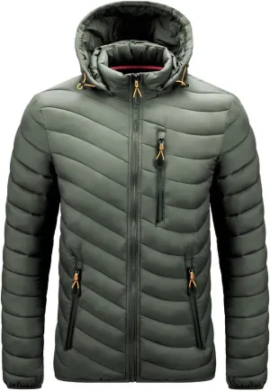 Warm Jacket Men Windbreaker Spring Autumn Hooded Parkas Fashion Casual Lightweight Cotton Padded Coat