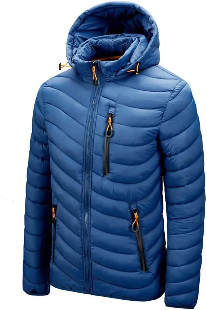 Warm Jacket Men Windbreaker Spring Autumn Hooded Parkas Fashion Casual Lightweight Cotton Padded Coat