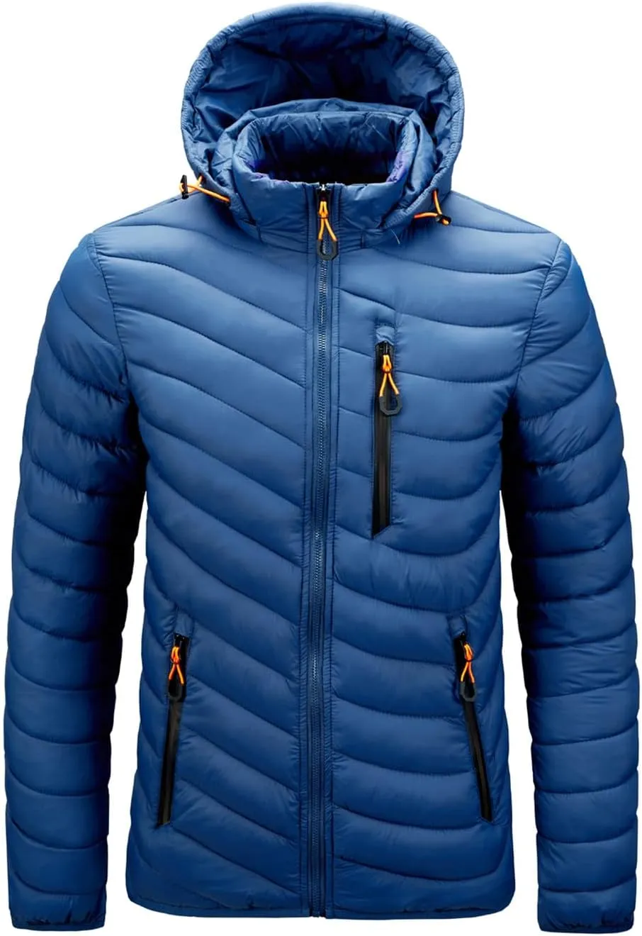 Warm Jacket Men Windbreaker Spring Autumn Hooded Parkas Fashion Casual Lightweight Cotton Padded Coat
