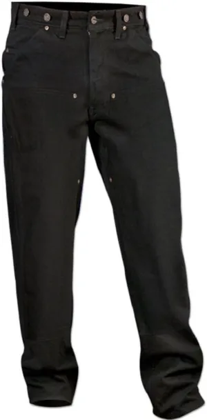 Wild Ass US-Made Pre-Washed Double Front (Knee) Black Denim Pants
