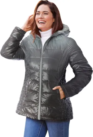 Woman Within Plus Size Packable Puffer Jacket
