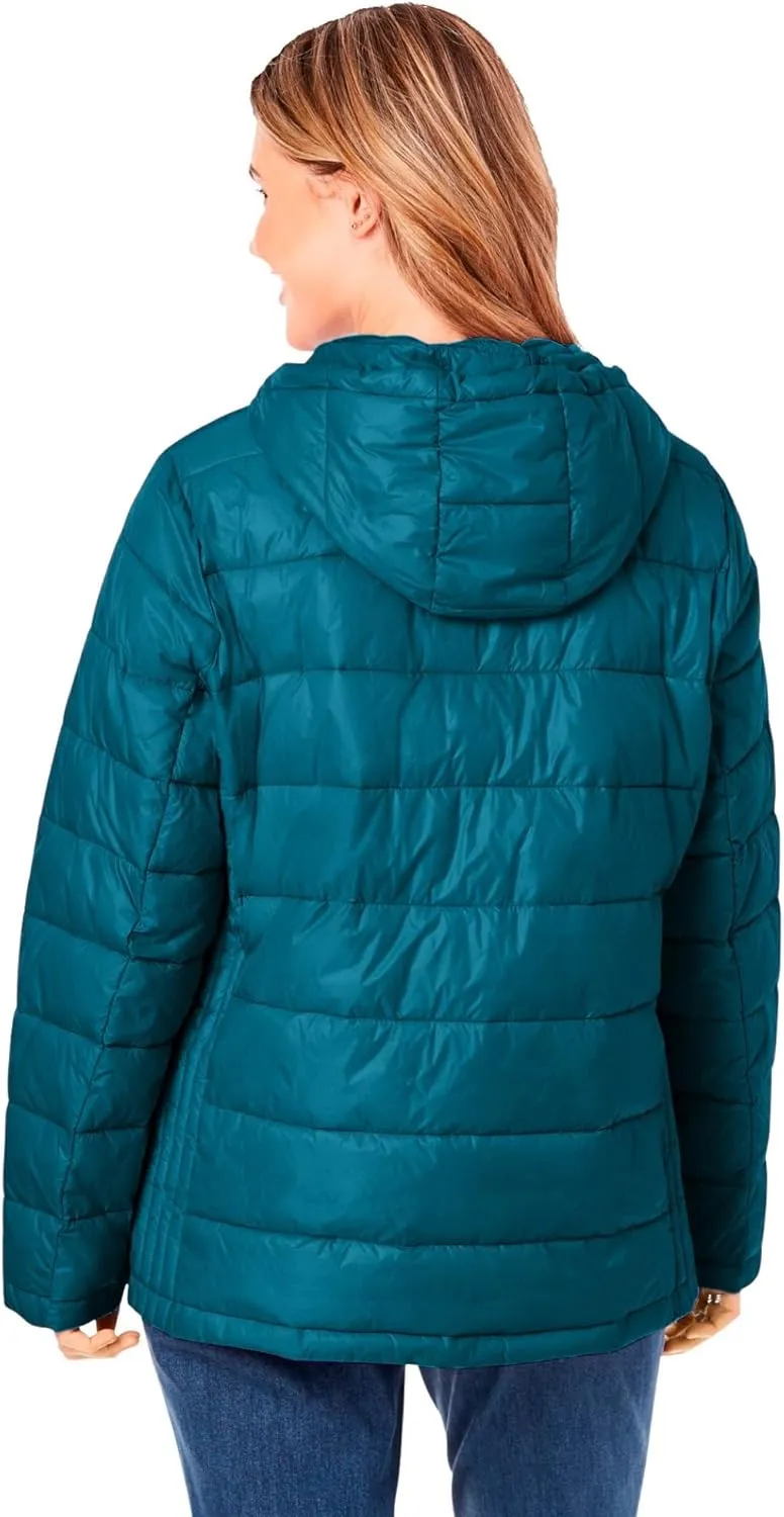 Woman Within Plus Size Packable Puffer Jacket