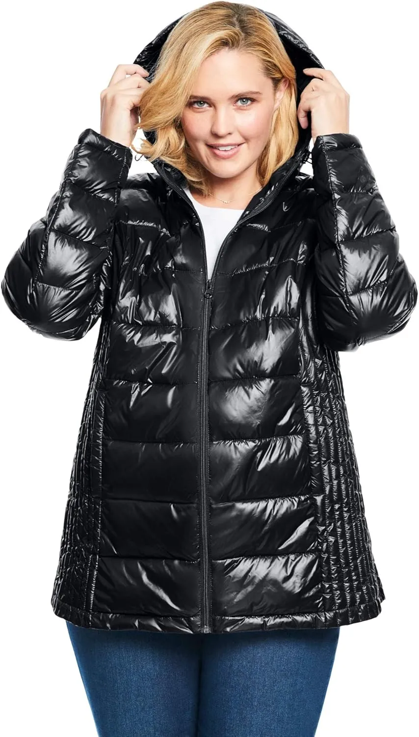 Woman Within Plus Size Packable Puffer Jacket