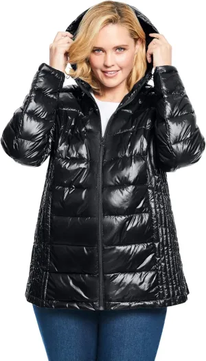 Woman Within Plus Size Packable Puffer Jacket