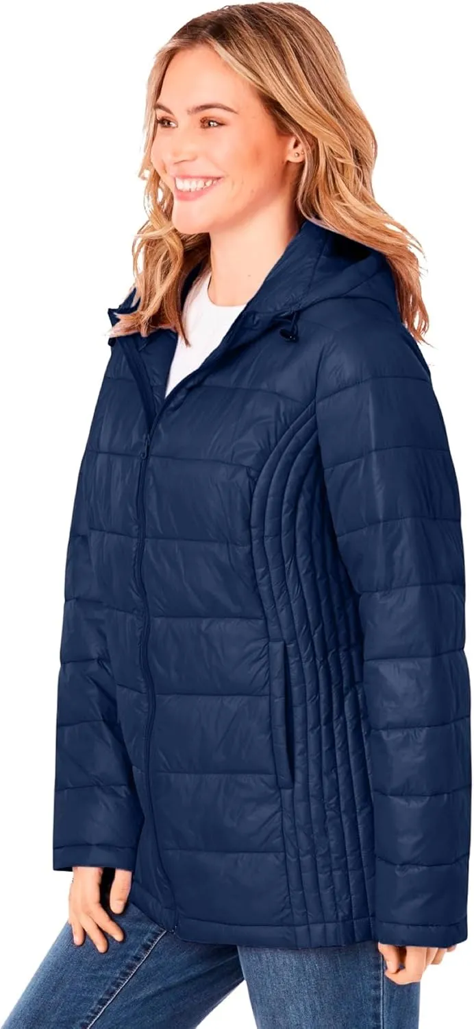 Woman Within Plus Size Packable Puffer Jacket