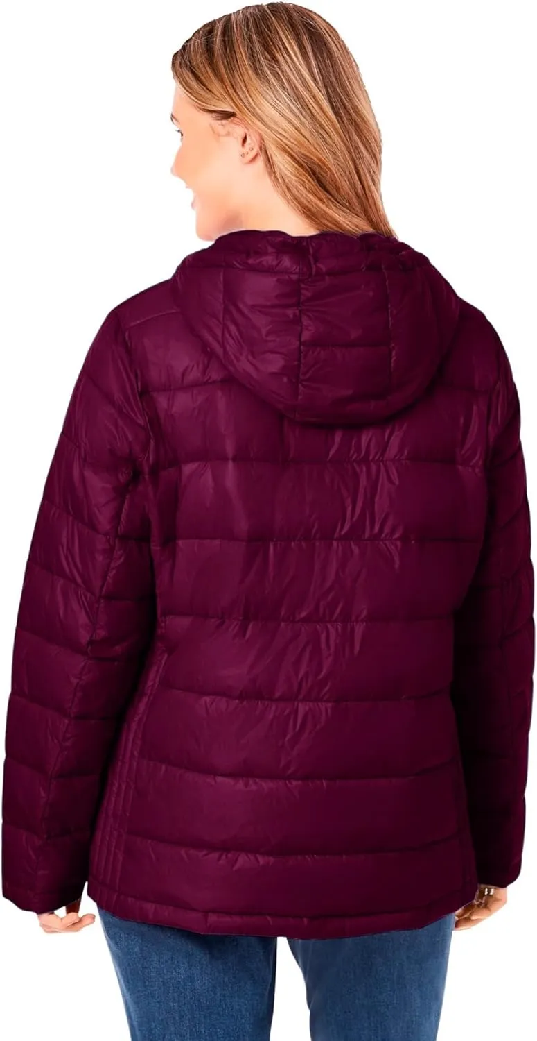 Woman Within Plus Size Packable Puffer Jacket