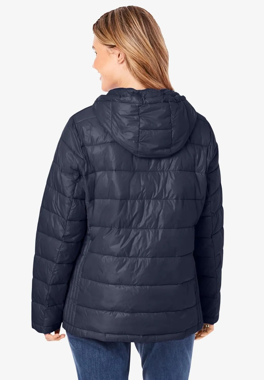 Woman Within Plus Size Packable Puffer Jacket
