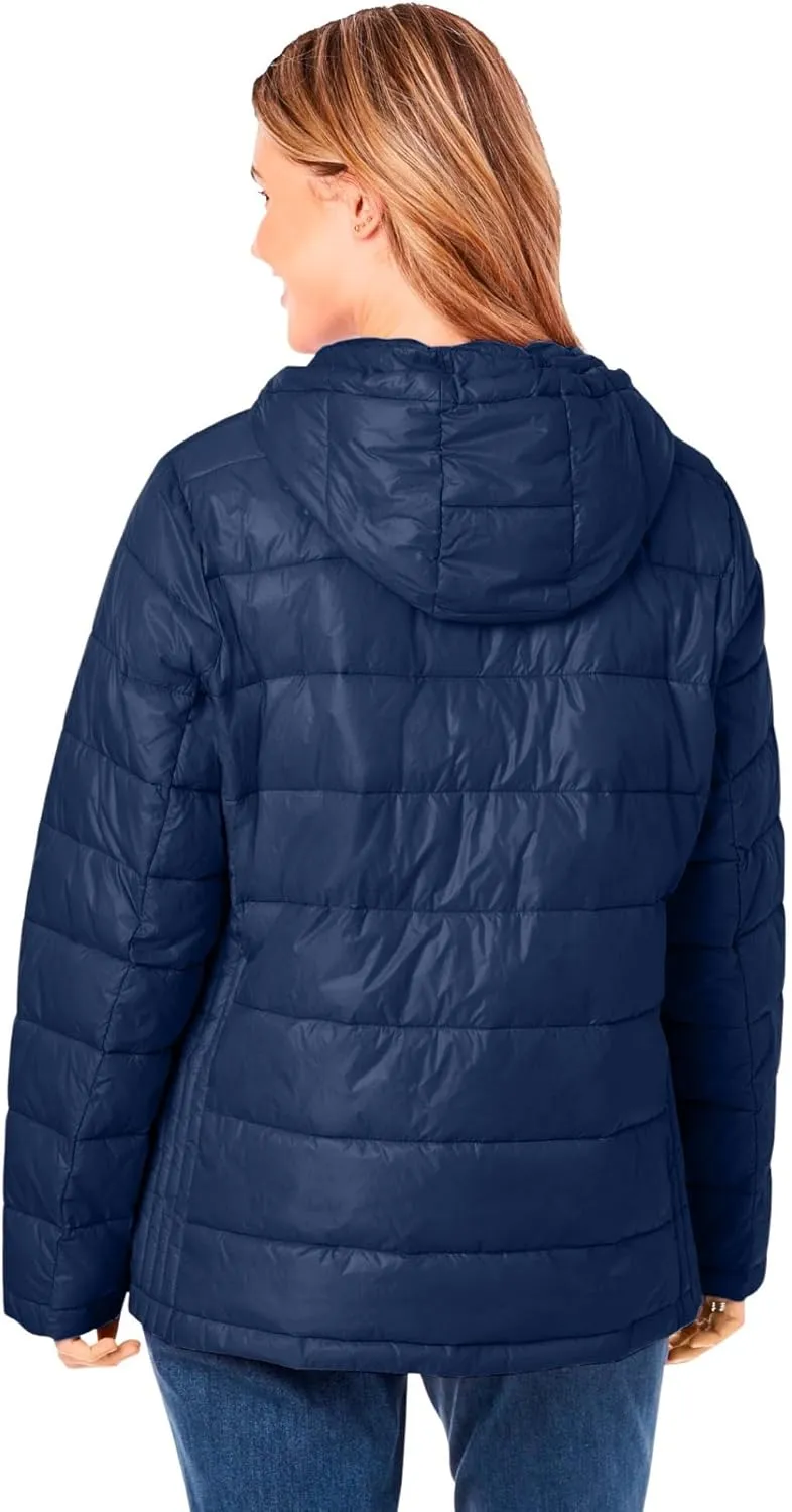 Woman Within Plus Size Packable Puffer Jacket