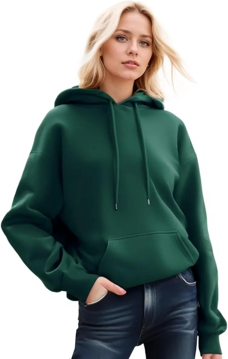 Women Hooded Sweatshirts Fashion Hoodies Long Sleeve Pockets Drawstring Pullover Sweater Tops