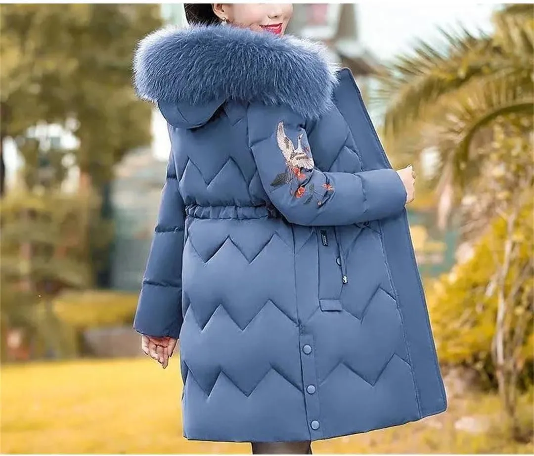 Women Parka Winter Jacket Down Cotton Coat Hooded Thicken Padded Puffer Parkas Mother Clothes