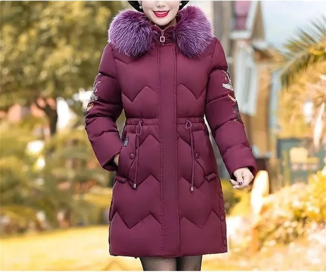 Women Parka Winter Jacket Down Cotton Coat Hooded Thicken Padded Puffer Parkas Mother Clothes