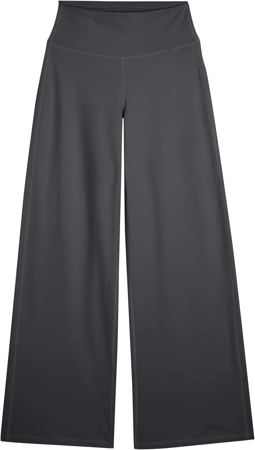 Women Wide Leg Yoga Pants High Waist Straight Trousers Dress Work Pants Tummy Control Flare Leggings with Pockets
