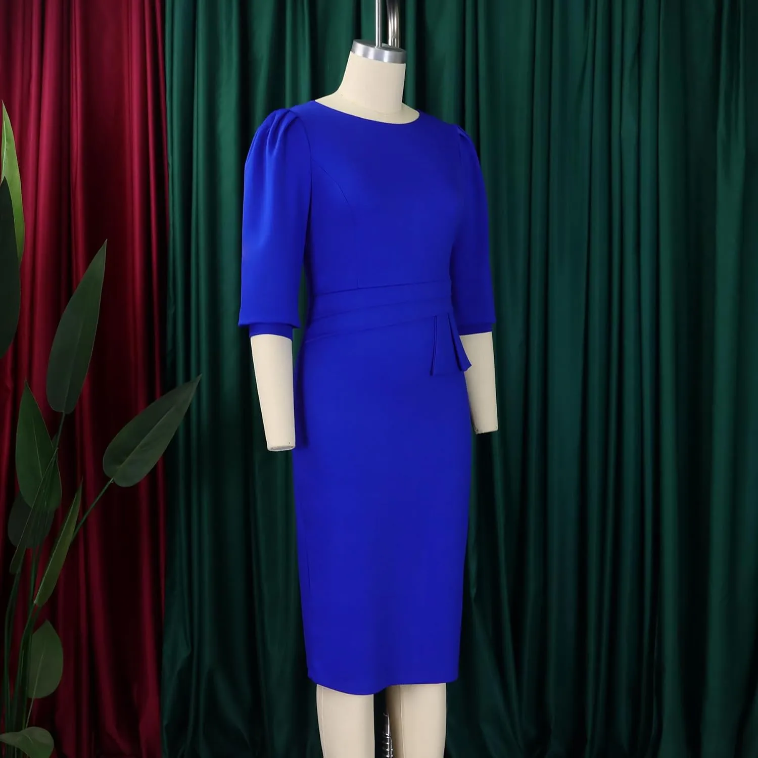 Women's 2024 Summer New Round Neck Pleated Temperament Fashionable Pencil Skirt
