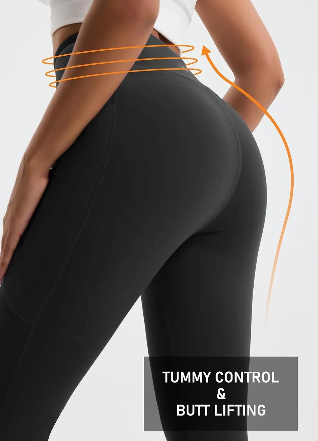 Women's 27" High Waisted Hiking Leggings with Zipper Pockets Tummy Control Workout Running Yoga Cargo Pants
