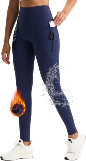 Women's 27" High Waisted Hiking Leggings with Zipper Pockets Tummy Control Workout Running Yoga Cargo Pants
