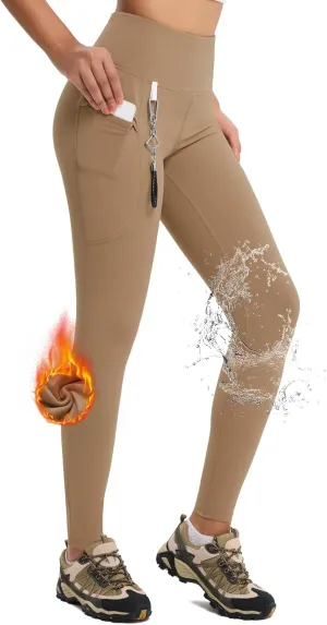 Women's 27" High Waisted Hiking Leggings with Zipper Pockets Tummy Control Workout Running Yoga Cargo Pants