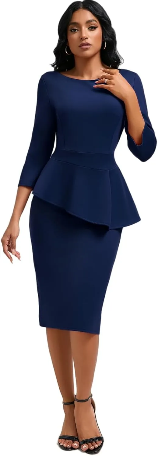 Women's Fashionable Pencil Skirt Slim fit Elegant Multifunctional Church Teacher Office Business Set