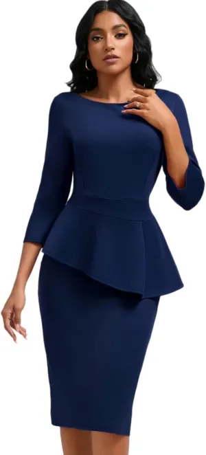 Women's Fashionable Pencil Skirt Slim fit Elegant Multifunctional Church Teacher Office Business Set