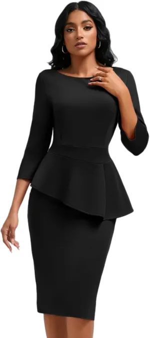 Women's Fashionable Pencil Skirt Slim fit Elegant Multifunctional Church Teacher Office Business Set