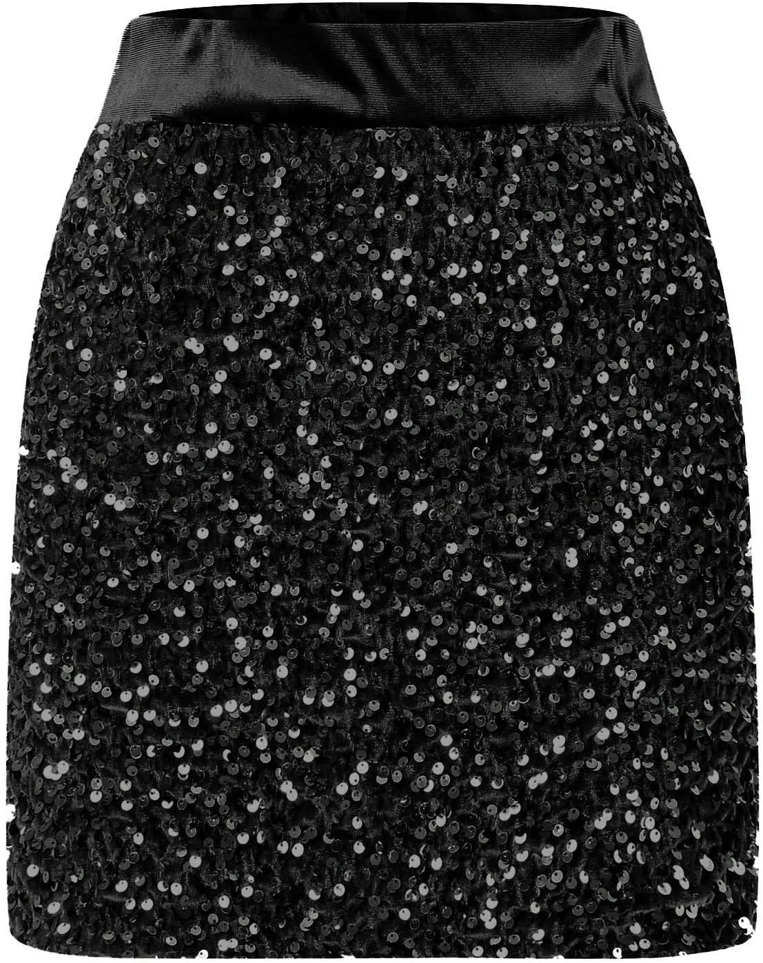Womens Fashionable Sequin Skirt High Waisted and Hip Wrapped Short Skirtrt Skirt Overalls Plus Size