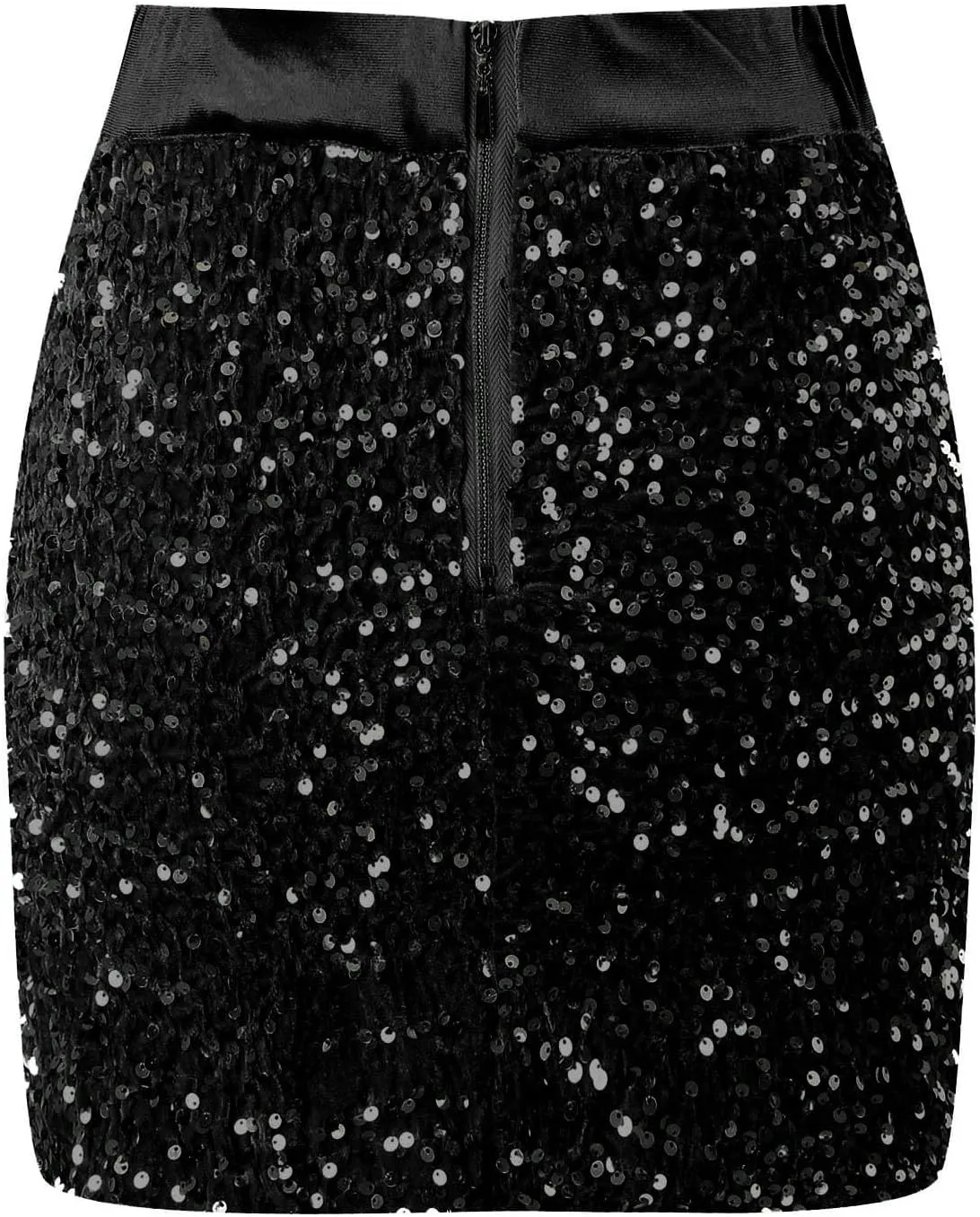 Womens Fashionable Sequin Skirt High Waisted and Hip Wrapped Short Skirtrt Skirt Overalls Plus Size