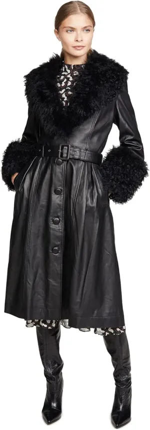 Women's Foxy Shearling Trench Coat