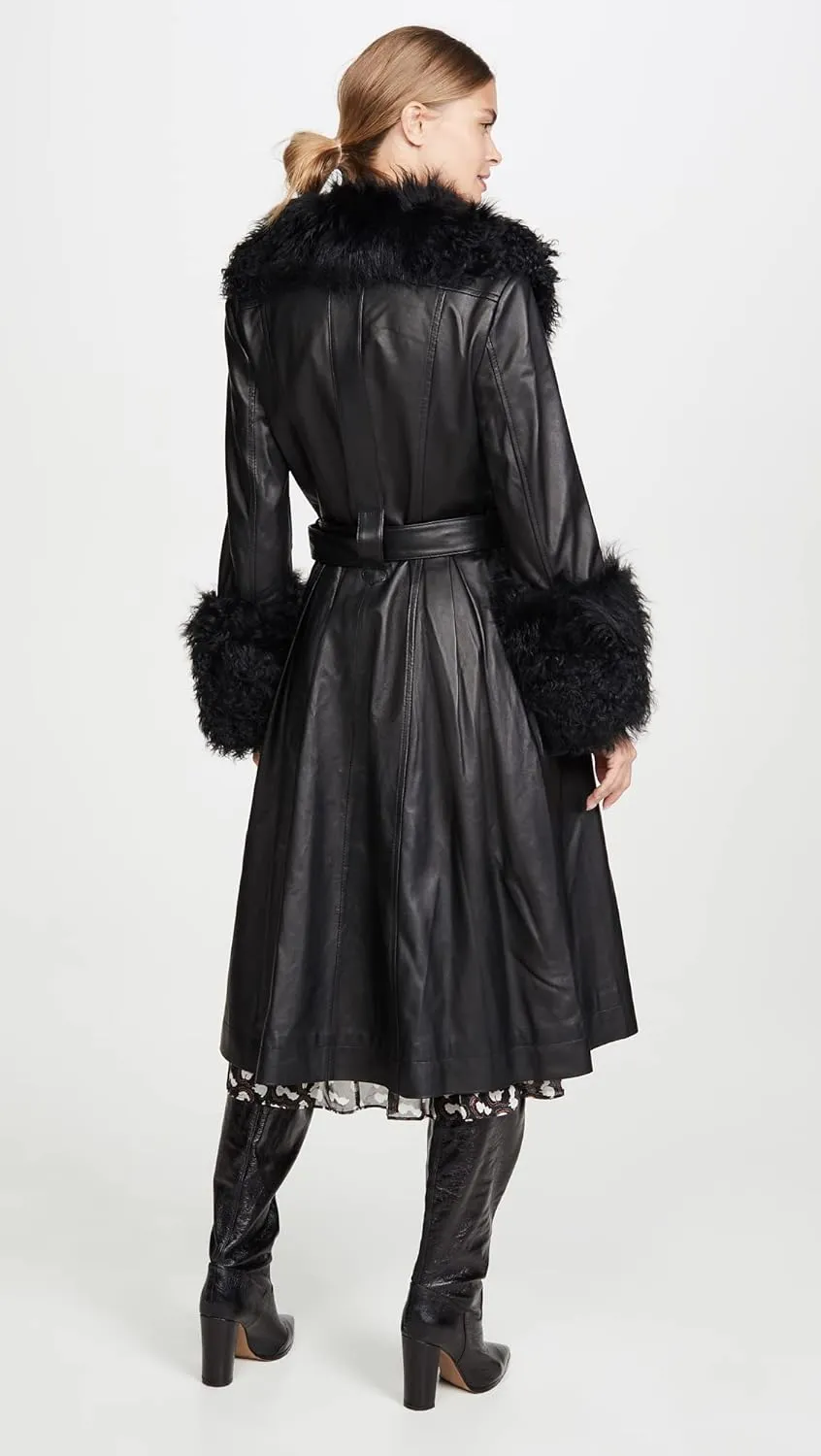 Women's Foxy Shearling Trench Coat