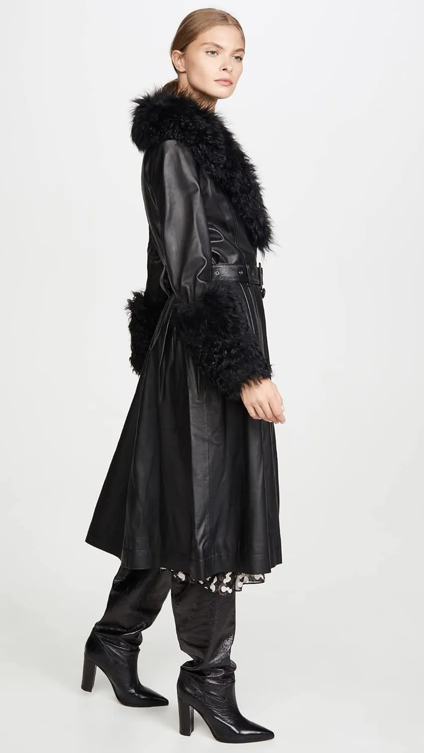 Women's Foxy Shearling Trench Coat