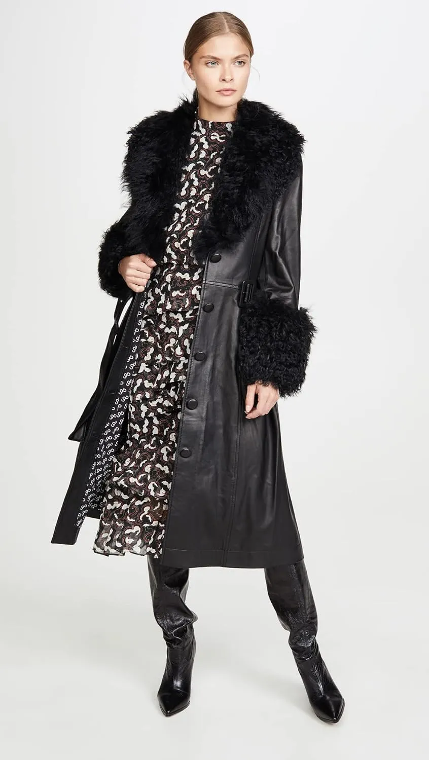 Women's Foxy Shearling Trench Coat