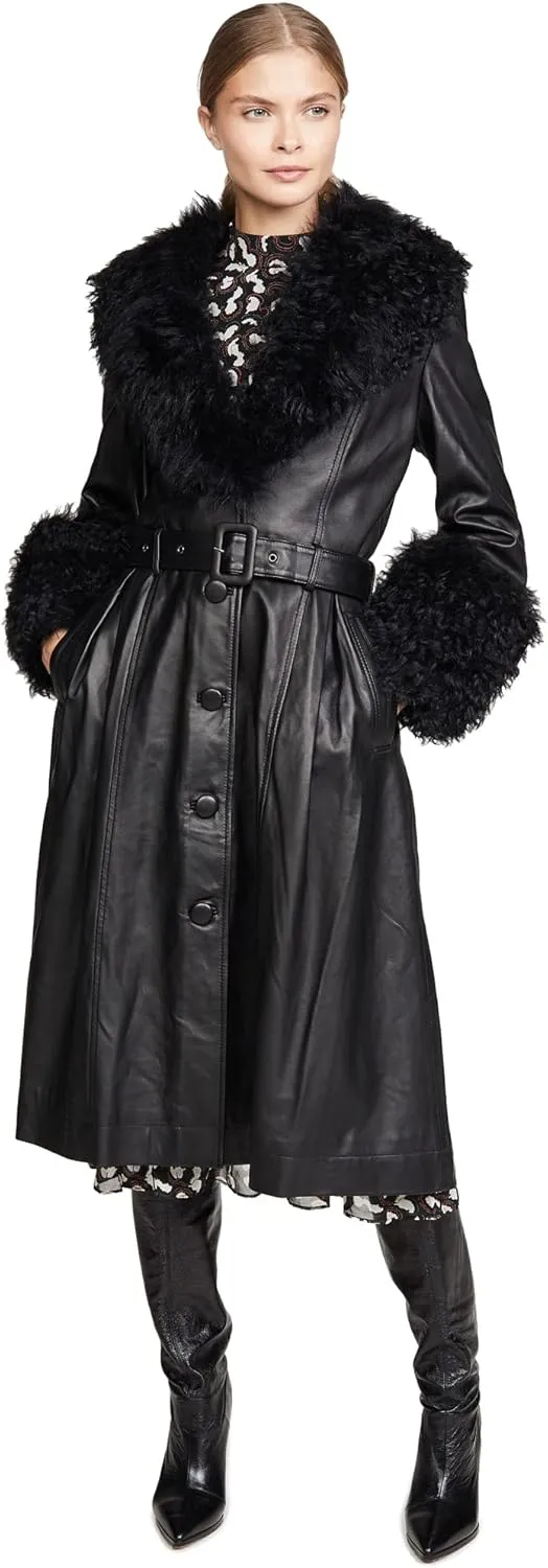 Women's Foxy Shearling Trench Coat