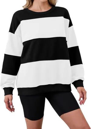 Womens Oversized Sweatshirts Long Sleeve Loose Fit Solid Color Pullover Tops Casual Comfy Fall Fashion Clothes 2024