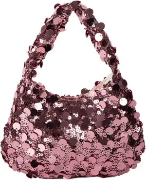 Women's Sequin Handbag Shoulder Bag Fashionable Hook and Loop Y2k Shiny Party Dating Hobo Phone Bag