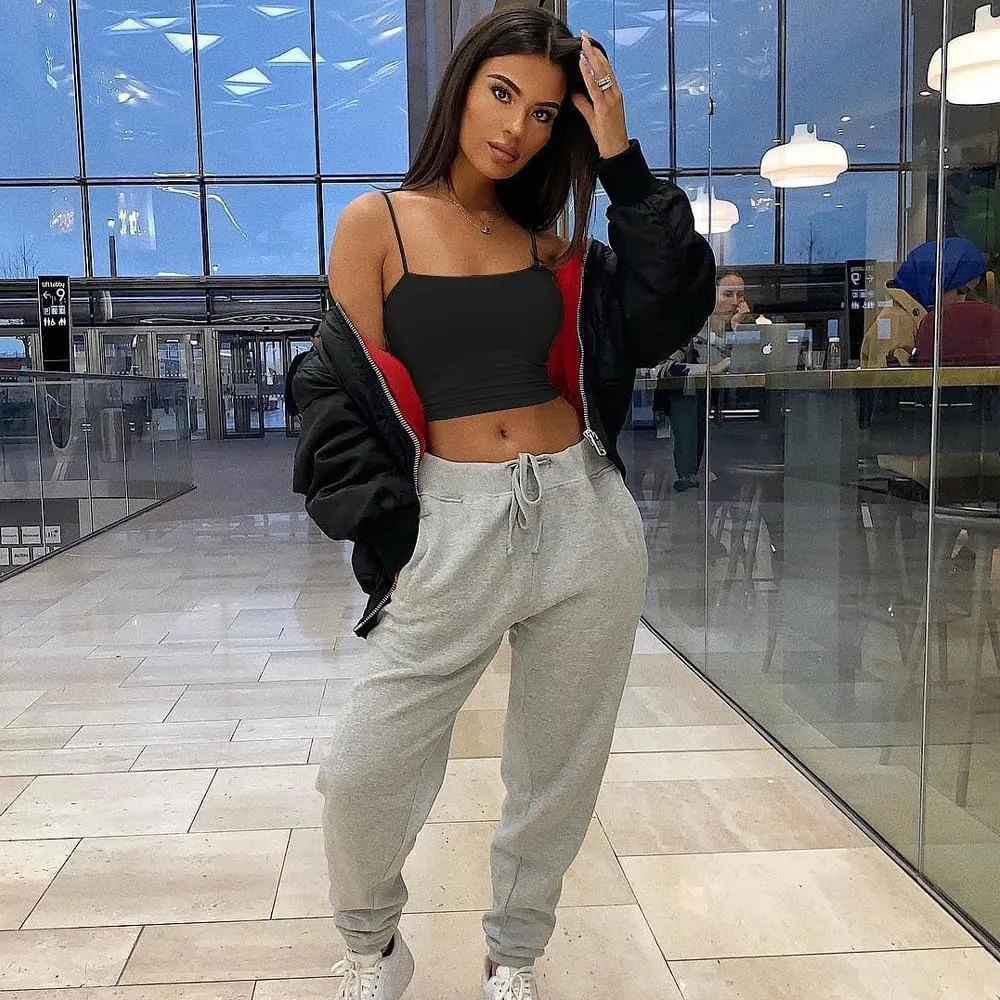 Women's Sexy Adjustable Spaghetti Strap Basic Cami Camisole Double Layer Tank Crop Tops