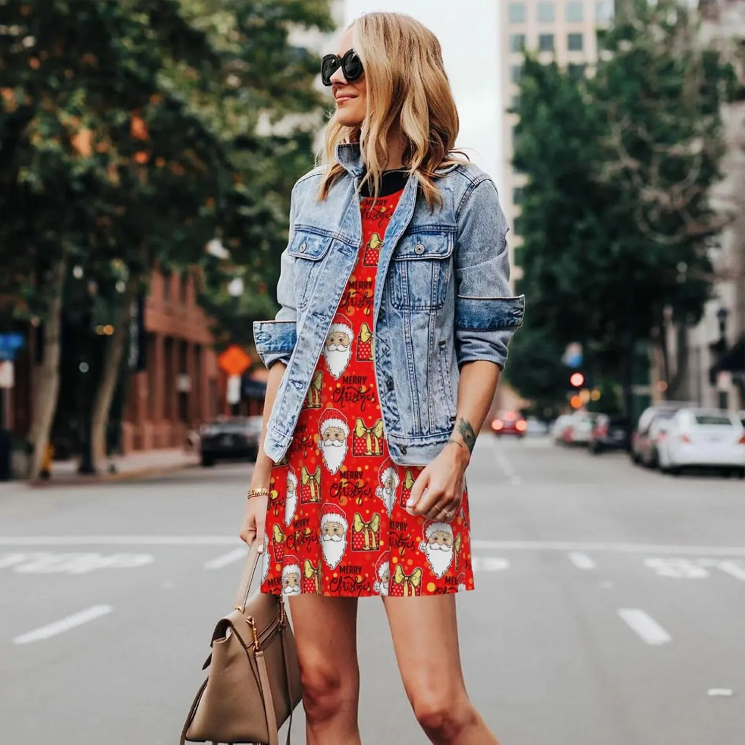 Womens Sleeveless Dress A-Line Flare Tank Dress Loose Sun Dresses Summer Flowy Swing Sundress Round Neck Outfit