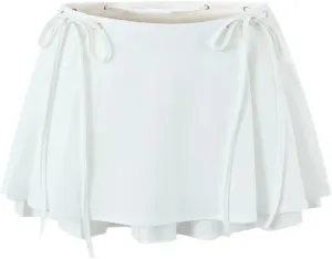 Women's Slim Fit Double Layer Half Pleated Skirt High Waisted A Line Casual Mini Skirts