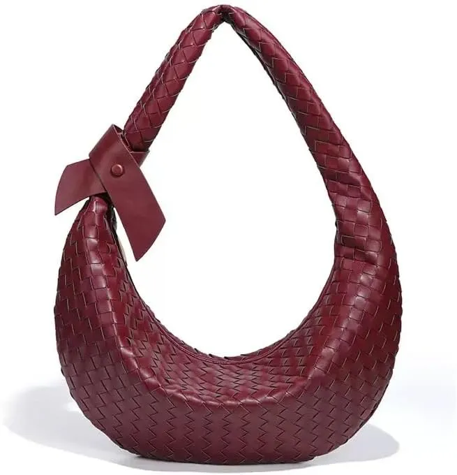 Women's Woven Purse PU Leather Woven Bag Trendy Hobo Bag Should Handbags for Women Fashionable with Zipper