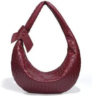 Women's Woven Purse PU Leather Woven Bag Trendy Hobo Bag Should Handbags for Women Fashionable with Zipper