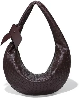 Women's Woven Purse PU Leather Woven Bag Trendy Hobo Bag Should Handbags for Women Fashionable with Zipper