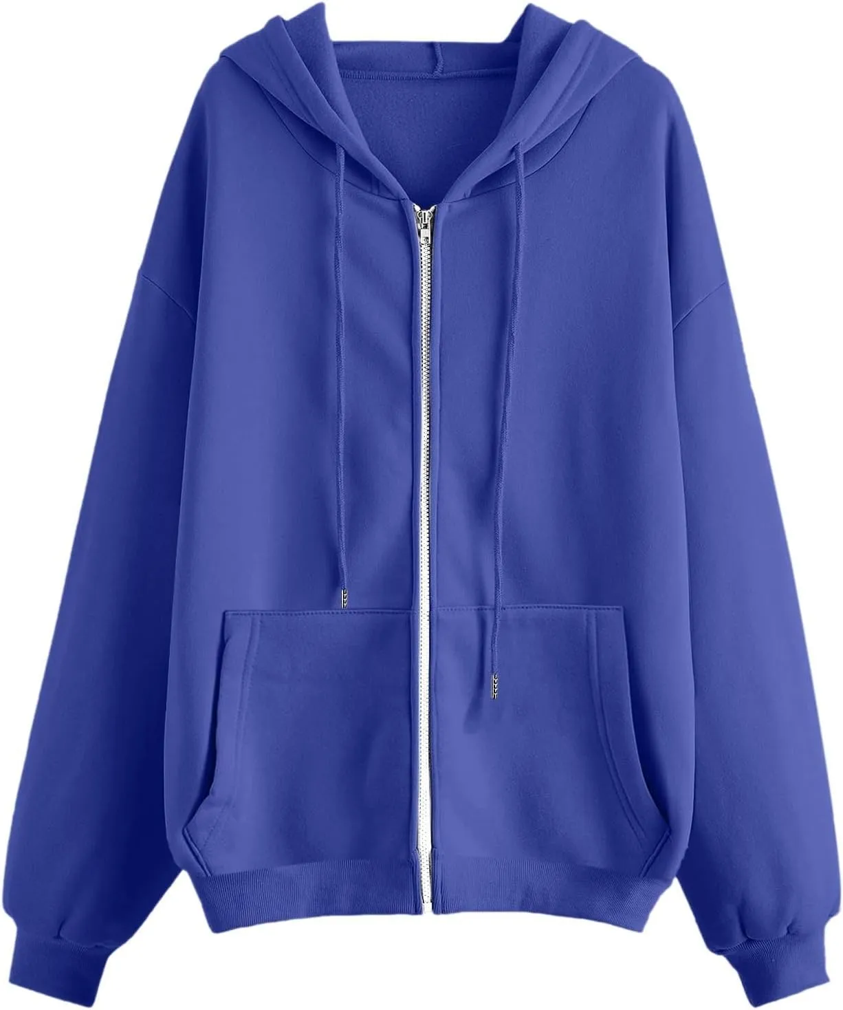 Zip Up Hoodie Women Y2K Oversized Sweatshirts Long Sleeve Fleece Jacket Pockets 2024 Fall Casual Fashion Clothes
