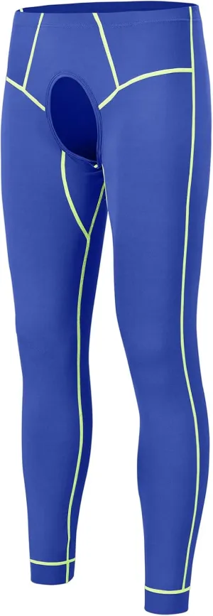 ZONBAILON Compression Pants Mens Tights Open Front Leggings Sports Base Layer Men Cold Weather Athletic Thermal